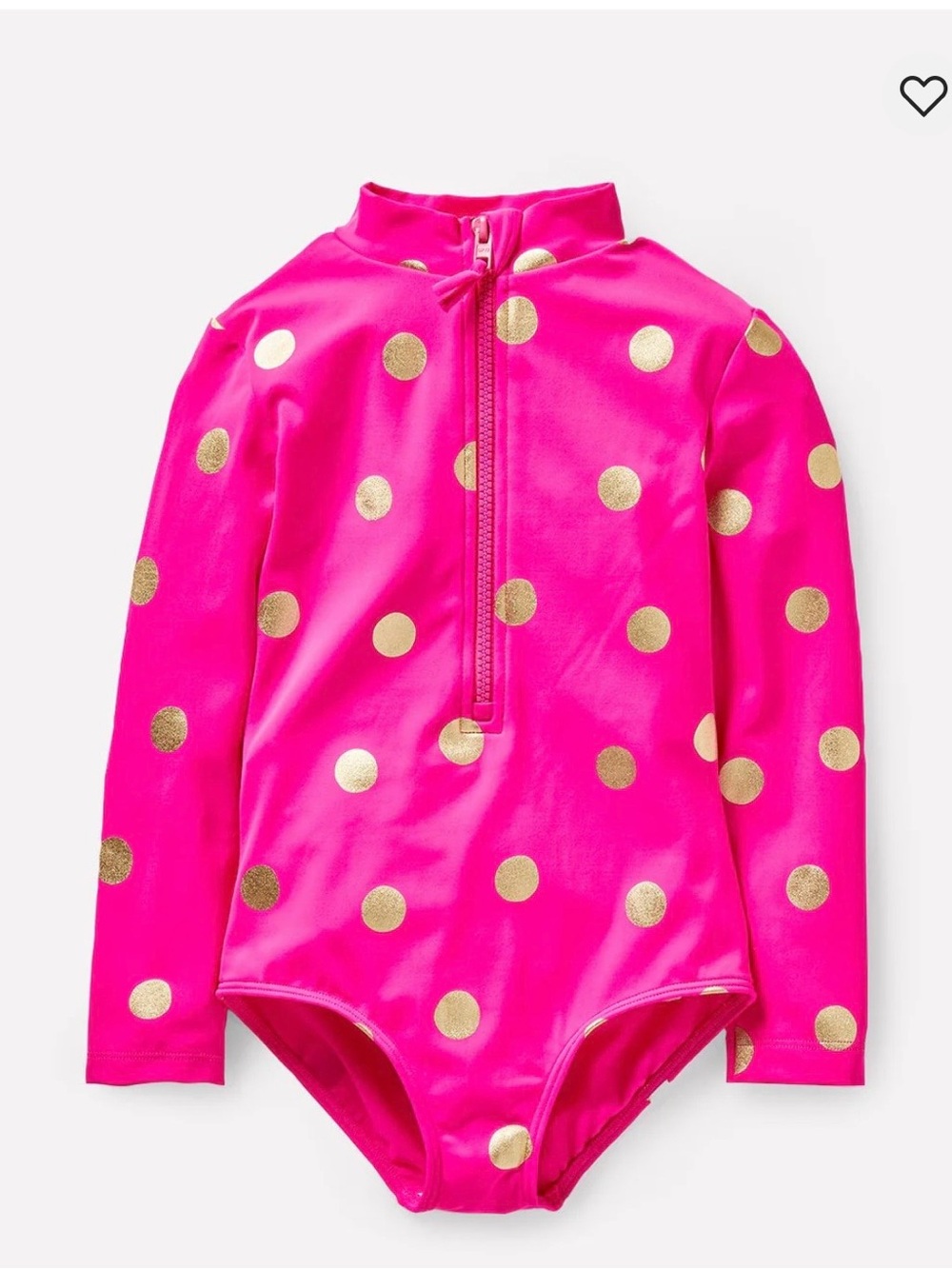 Mini Boden Pink and Gold Long-Sleeve Rashguard Swimsuit